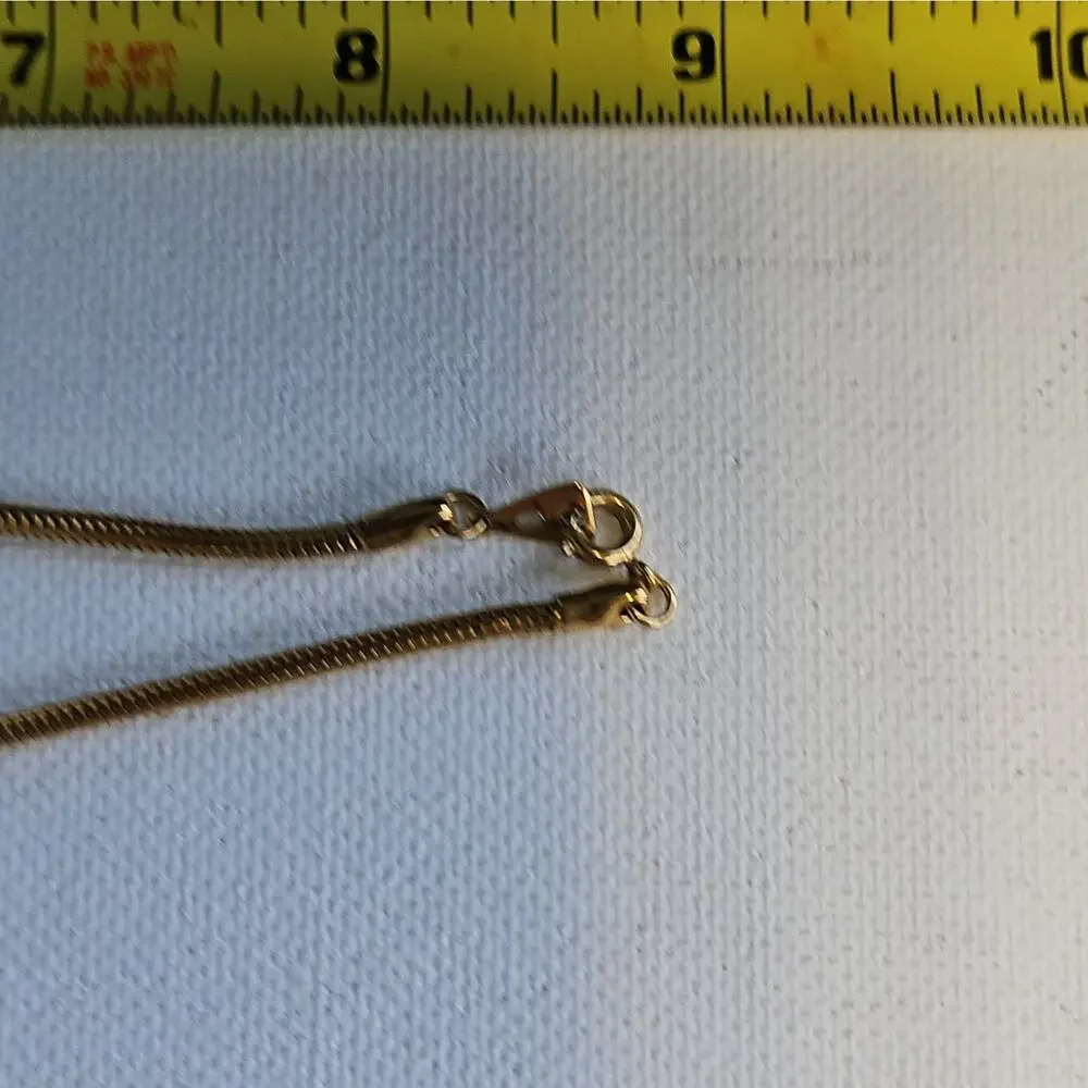 Vtg Artistry Gold Tone Snake Chain Necklace Two Tone Center